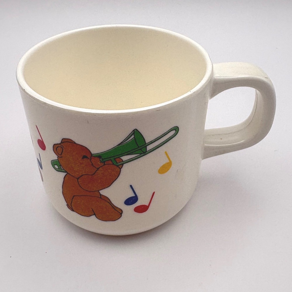 Vintage 1987 Anacapa Melamine Mug Musical Bears Trombone‎ Horn 902-1 Taiwan